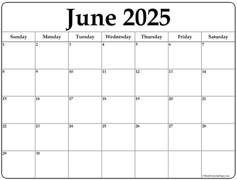 June 2025 Calendar Free Printable Calendars