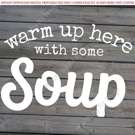 warm     soup sign soup station printable etsy