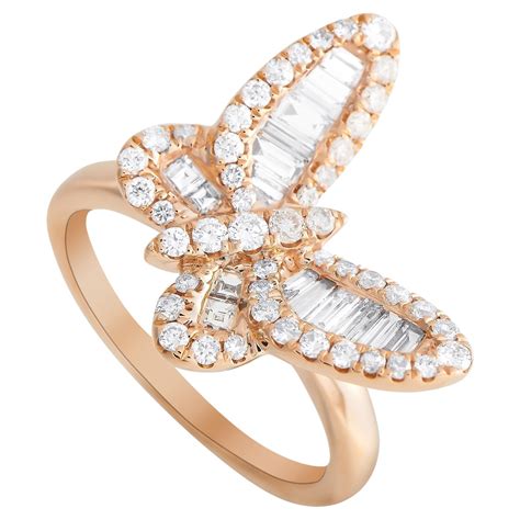 LB Exclusive 18K White Gold 1 00 Ct Diamond Butterfly Ring For Sale At