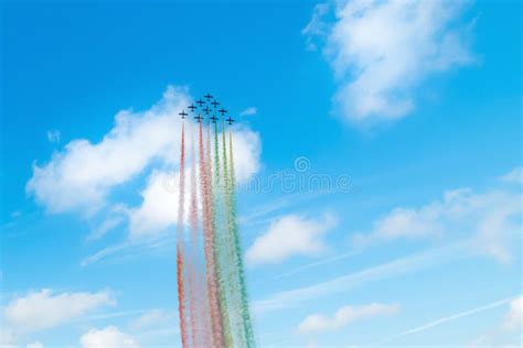 World Famous Frecce Tricolori Aerobatic Team In Sardinia Editorial