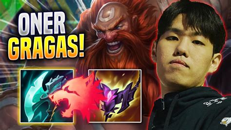 Oner Destroying With Gragas T1 Oner Plays Gragas Jungle Vs Zac