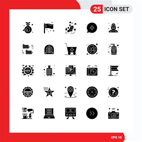 Modern Set Of 25 Solid Glyphs And Symbols Such As New Add Global Nature