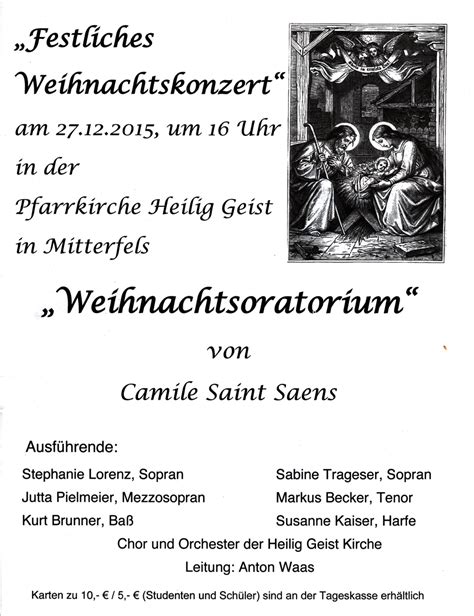 Mitterfels Weihnachtsoratorium Von Saint Sa Ns