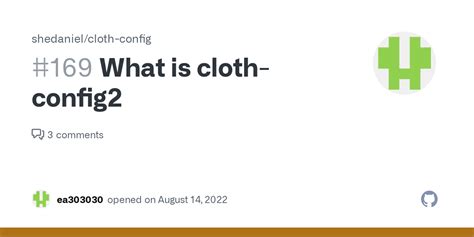 What is cloth-config2 · Issue #169 · shedaniel/cloth-config · GitHub