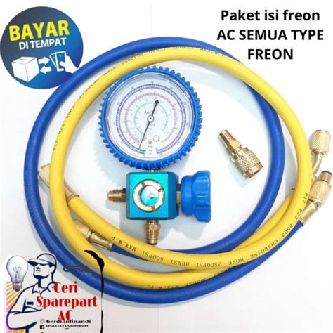 Jual Testing Manifold AC Paket Isi Freon R32 R410 R22 Selang Dan