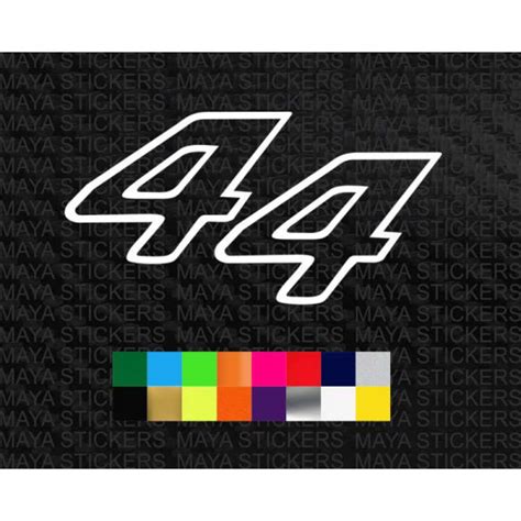 Lewis Hamilton new 44 number logo sticker