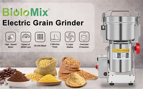 Biolomix 800g Electric Grain Grinder Mill Spices Cereals Coffee Grinding