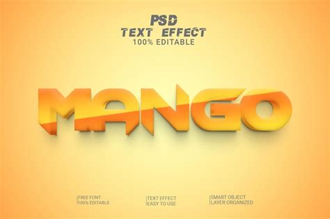 Premium Psd Mango D Editable Text Effect Psd File