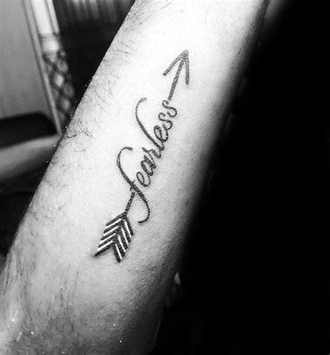 20 Fearless Tattoo Designs For Men - Powerful Word Ink Ideas