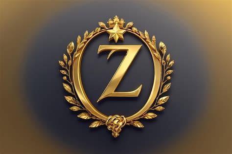 Premium Photo Luxury Letter Z Logo Royal Gold Star