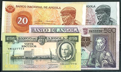 Collections Of Paper Money 20 Escudos Africa Angola Lot 4 St Banco