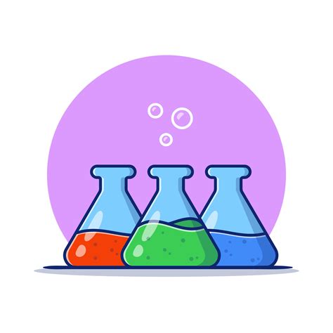 Beaker Glass With Chemical Liquid Cartoon Vector Icon Illustration