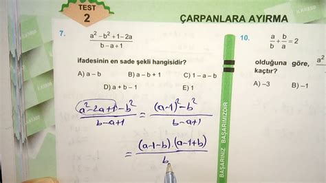 İLK20 000 ÇARPAN AYIRMA TEST 2 SORU 7 YouTube