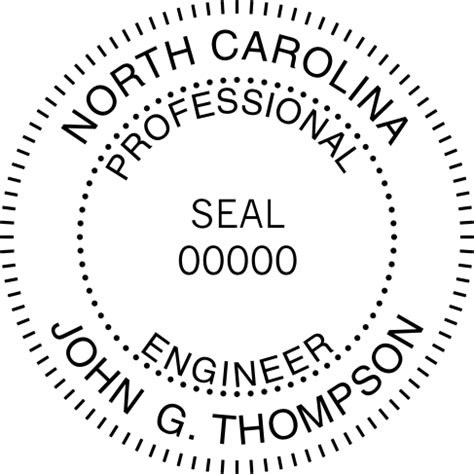 North Carolina Professional Engineer Professional Engineer Seals