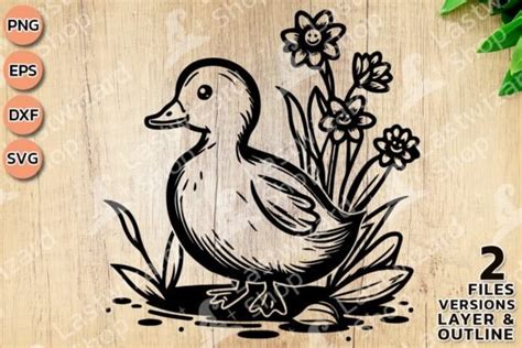 Duck With Flower Svg Mallards Svg Graphic By Lastwizard Shop