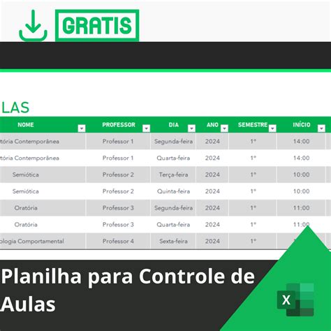 Planilha para Controle de Aulas - Smart Planilhas