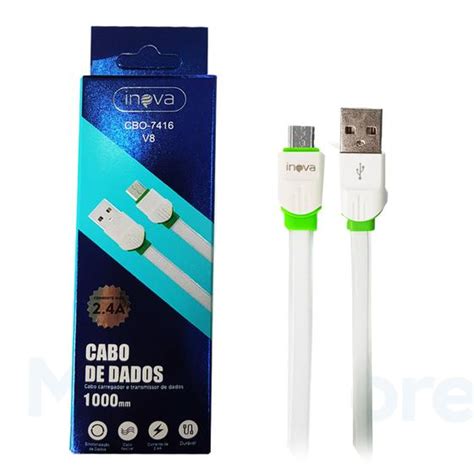 Cabo Usb De Dados Carga Tipo C Refoçado Rápido Turbo INOVA Cabo USB