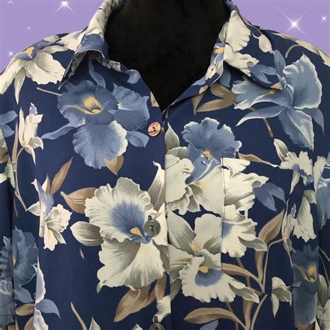 80s90s Era Blue Hawaiian Button Up Shirt From The Depop