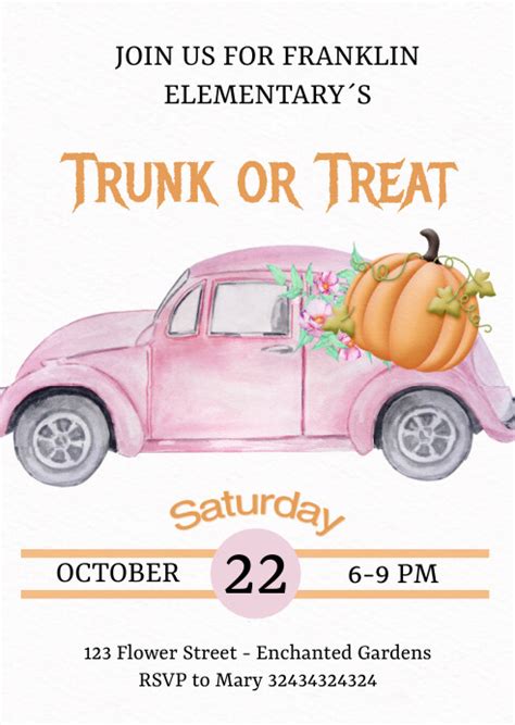 Trunk Or Treat Flyer Template Postermywall