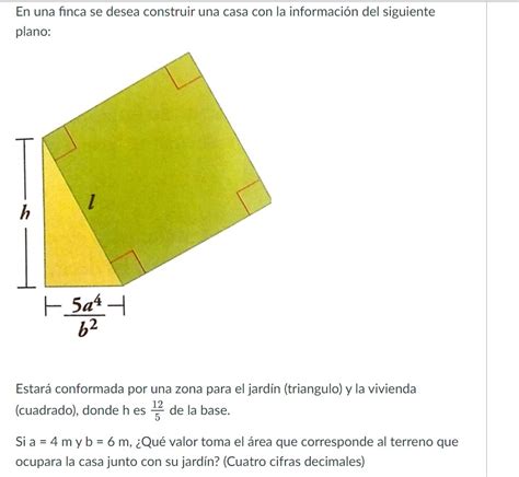 En una finca se desea construir una casa con la información del