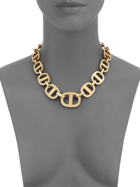 Michael Kors Heritage Maritime Large Chain Toggle Necklace In Gold