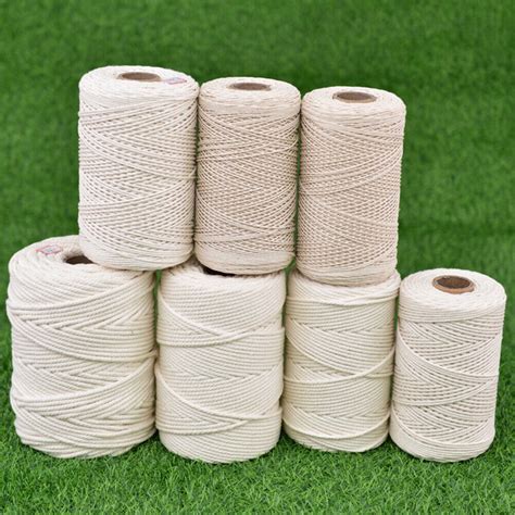 Natural Beige Soft Cotton Twisted Cord Rope Craft Macrame String DIY