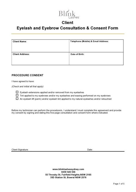 40 Printable Eyelash Extension Consent Forms 100 Free