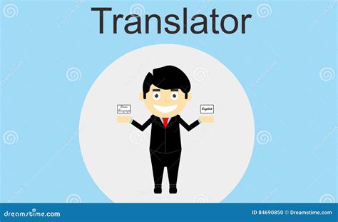 Cartoon translator man stock illustration. Illustration of business ...