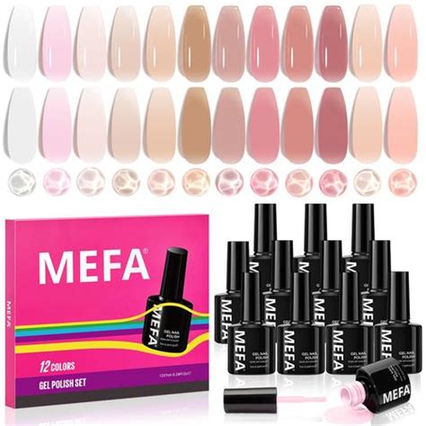 Promo Mefa Set Cat Kuku Gel Jelly Warna Cat Kuku Gel Jelly Nude Pink Milky White Sheer Pink
