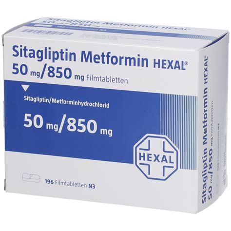 Sitagliptin Metformin Hexal Mg Mg Filmtabl St Mit Dem E