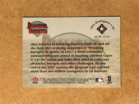 2020 Fleer Tradition Alex Rodriguez Diamond Tributes 10 NM EBay