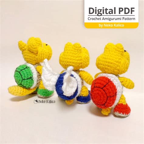 Koopa Troopa Amigurumi Pattern Digital PDF File Neko Kalico