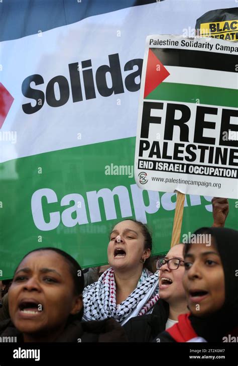 Manifestantes pro palestinos se reúnen y cantan consignas en Park Lane