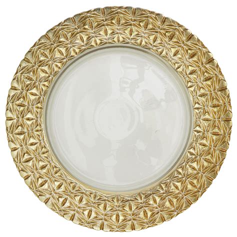 Glass Charger Plate Gold Pieces