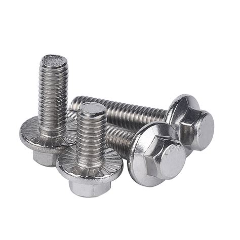 Stainless Steel A4 A2 70 Hex Flange Hexagon Head Bolt With Serration