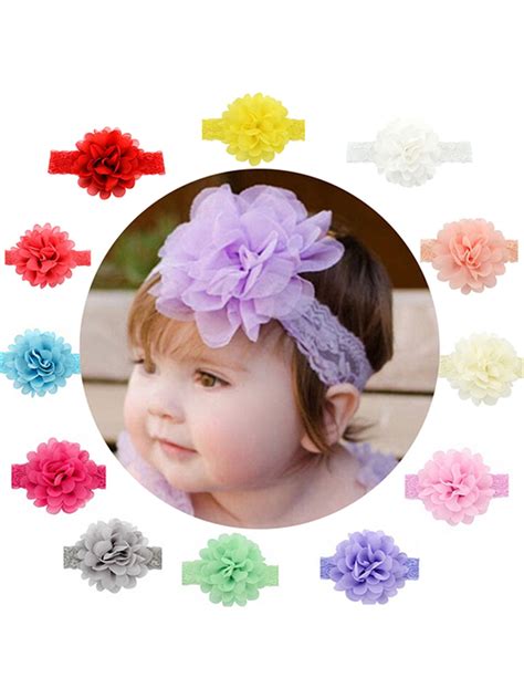 Baby Headband Baby Girls Ribbon Hair Bows Clips Lace Flower Headbands