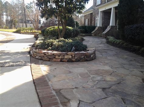 Dry Stacked Natural Stone Retaining Walls Planters Traditional