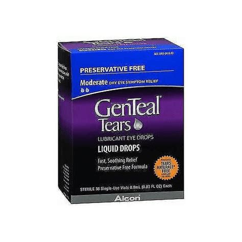 Genteal Lubricant Eye Drops Sterile Single Use Vials 36 Ea Pack Of 3