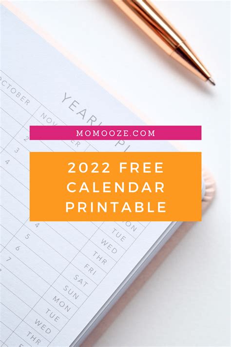 2022 Calendar Free Printable Monday Start Artofit