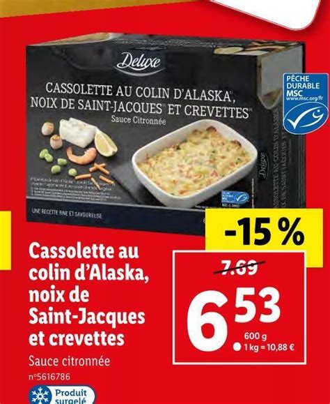 Promo Deluxe Cassolette Au Colin Dalaska Noix De Saint Jacques Et