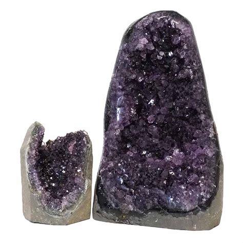 2 08kg Amethyst Crystal Geode Specimen Set 2 Pieces DS166 For Sale