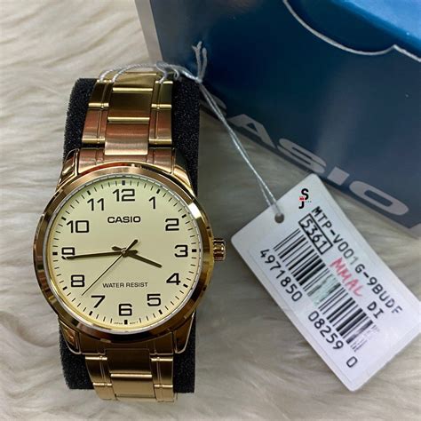 Original Casio Analog Gold Stainless Steel Strap Watch Mtp V001g 9budf On Carousell