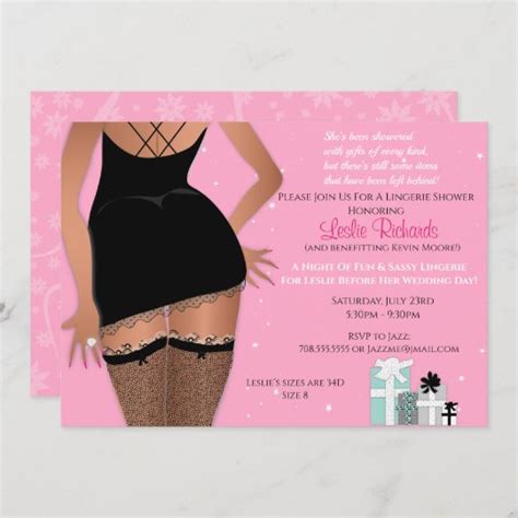 Pink Sparkle Lingerie Bridal Shower Invitation Zazzle