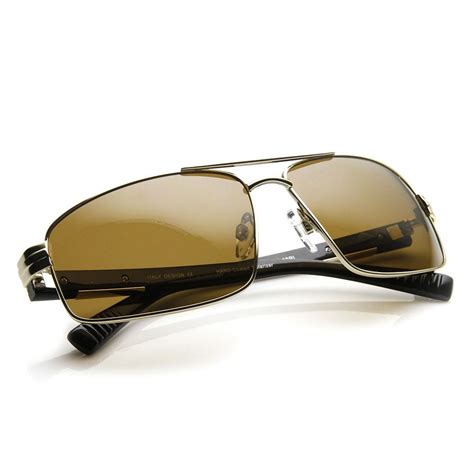 Mens Premium Square Polarized Aviator Sunglasses Zerouv