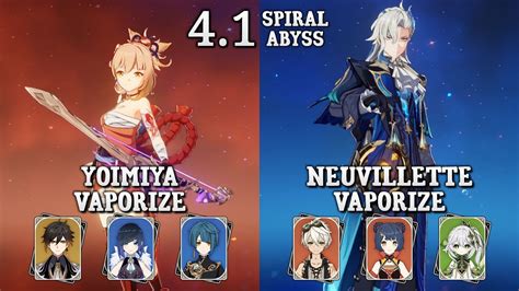 Yoimiya Vaporize Neuvillette Vaporize Spiral Abyss 4 1 Floor 12