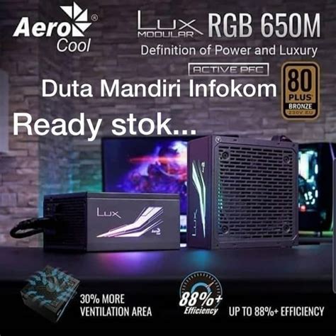 Jual Aerocool LUX RGB 650M 650W 80 Bronze Modular Gaming PSU 650Watt