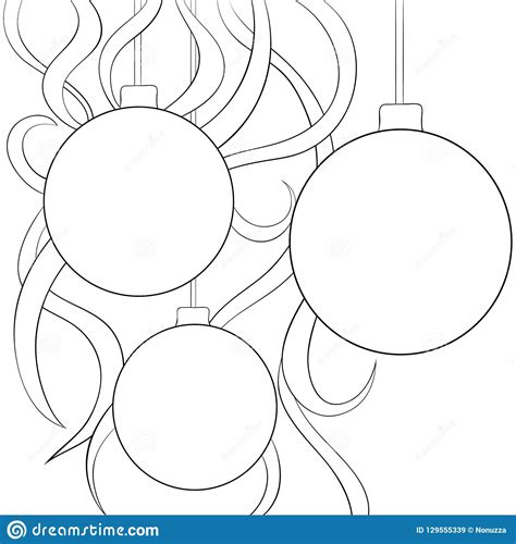 Adult Coloring Bookpage The Christmas Decoration Balls Image For