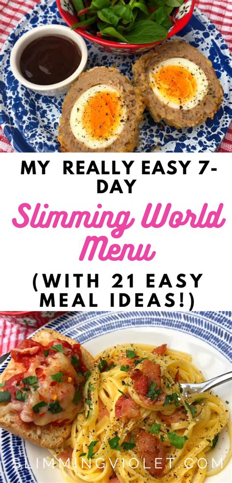 7 Day Slimming World Menu Slimming World Menu Meal Planning Healthy Dinner Recipes