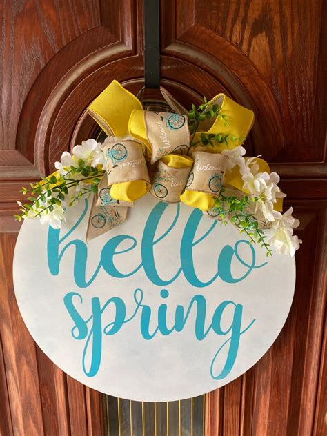 Hello Summer Door Hanger Large Round Watermelon Door Hanger Etsy