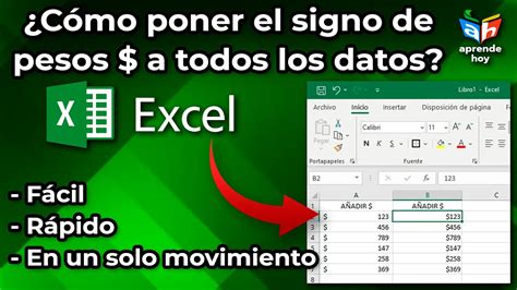 C Mo Poner El Signo De Pesos En Excel Excel Exceltips Youtube